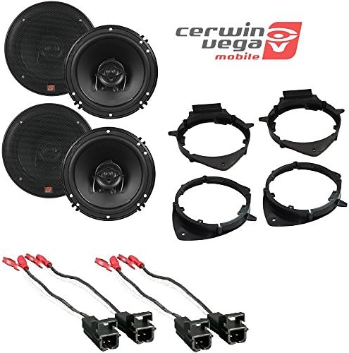 2 Pair of Cerwin Vega XED62 6.5" 2-Way Coaxial Full Range Car Speakers 6-1/2"(2 PAIRS) GMSB356 Speaker Adapter For 2006-13 Gm Vehicles (2x) Metra 72-4568 Speaker Harness for Select GM Vehicles