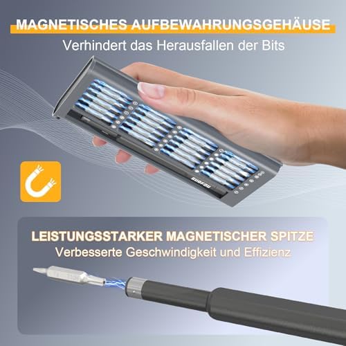 49 IN 1 Präzisionsschraubendreher, Precision Screwdriver Set, Feinmechaniker Schraubendreher, Magnetisch Präzisions Schraubendreher Bits, Tragbares Mini Werkzeug für PC, MacBook, Elektronik
