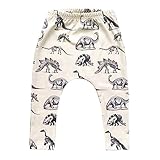 Toddler Kid Boy Pants, Buedvo Dinosaurs Print Elastic Long Cool Harem Trousers (2-3Years, Beige)