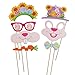 PBPBOX Happy Birthday Photo Booth Props with Sticks Funny Party Props for Kids