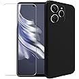 WDMYLFTW Case for Tecno Spark 20 pro + Glass Screen Protector Tempered Film - Transparent Silicone Soft Flexible Bumper Shockproof TPU Protective Cover Shell for Tecno Spark 20 pro (Black)