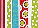 Trendy RED GREEN BLUE POLKA DOT SWIRLS STRIPES Christmas Gift Wrap Paper - 16 Foot Roll