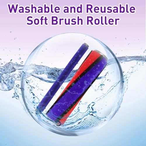 Soft Roller Brush Head for Dyson V7 V8 V10 V11 V15 SV10 SV11 SV11 SV12 SV14 Cordless Vacuum Cleaner Replacement Accessory for Dyson Quick Release Vacuum Cleaner Head Suitable for Hard Floor