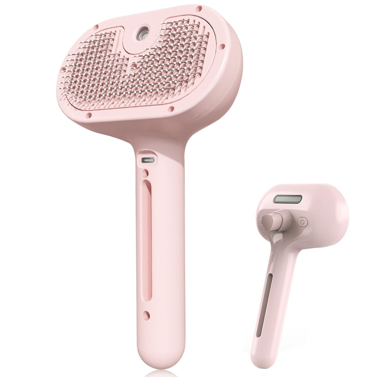 Lunriwis Cat Steam Brush,Long Short Haired Cats steam cat brush, Steam Pet Grooming Cat Brush Easy to Clean, Removes Flying Hair and Static Pet Grooming Brush for Cats, Dogs（Pink）