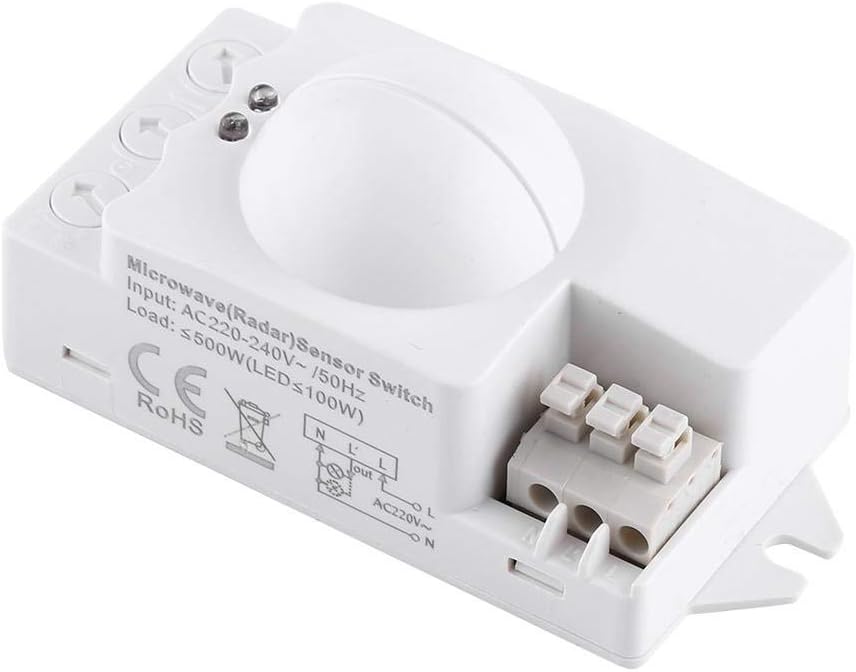 1pc 360 Degree 500W Radar Motion Detector Smart Microwave Sensor Light Switch