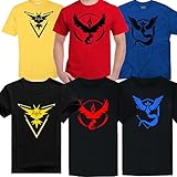 Goodcosplay Pokemon Go Team Red Valor/Yellow Instinct/Blue Mystic T Shirt Cosplay Costume Tee