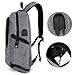 ZZRS Business Laptop Backpack,School Bookbag,Travel Computer Backpack Water Resistant with Anti-theft Lock & USB Charging Port Fits 15.6 inch Laptop for Women & Men-Gray