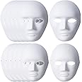 12PCS DIY Full Face Masks, Plain Paper Mache Masks, Masquerade Masks, Mardi Gras Masks, Cosplay Halloween Party White Masks