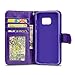 Galaxy S7 Case, IZENGATE [Slim Series] Wallet Case Premium Synthetic Leather Flip Cover Folio with Stand for Samsung Galaxy S7 (Purple)