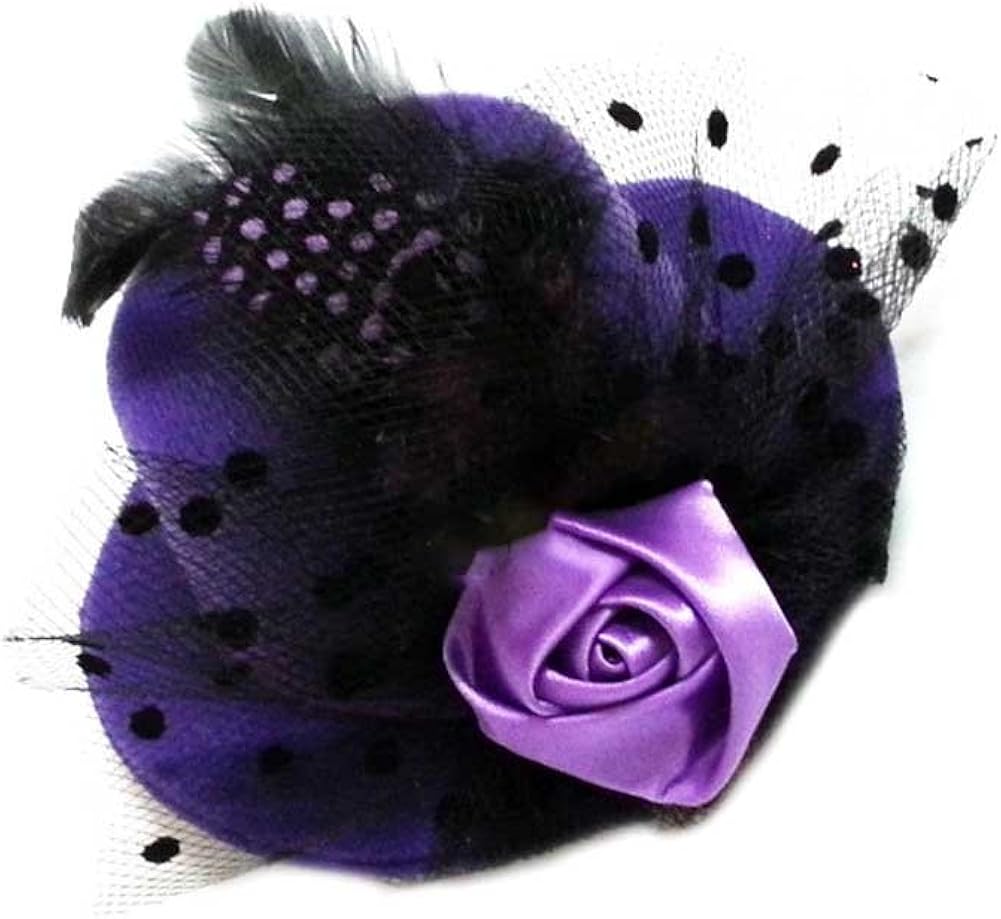Mwfus Mini Pillbox Hat Headpiece Cocktail Kentucky Derby Feather Flower  Veil Fascinators Accessories Accessories foretadrenaline.com