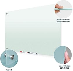 J&J worldwide Glass Whiteboard 47 x 35, Frosted