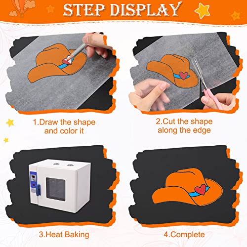 Shrinky Dink Paper, Cridoz 50Pcs Shrinky Dink Sheets Shrink Plastic Film for Keychains and Kids