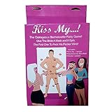 Celeb-in-NY Kiss My Game [Improved Quality] Bachelorette Party & Bridal Shower Game, Fun & Naughty Favor Party Game with a Poster and Lipstick