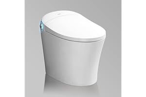 HOROW Heated Toilet, Upmarket Compact Toilet, One Piece Smart Toilet with Heating Seat, Small Tankless Toilet with Blackout Flush, Soft Close Cover, 25.6(L) x 15.6(W) x 19.8(H)
