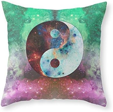 Sea Girl Soft Ying-Yang Galaxy Throw Pillow Indoor Cover Pillow Case For Your Home(16in x 16in)