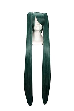 VOCALOID Anime Hatsune Miku dunkelgruen Lange Cosplay Perücke