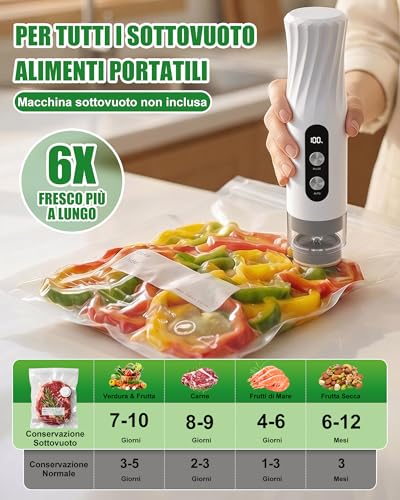 Babacom 30 Pieces Reusable Vacuum Food Bags with Air Valve and 10 Locking Clips (L:30 x 34 cm), BPA Free, Vacuum Food Bags for Freezer/Sous Video Cooking/Storage