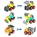 Leyic Pocket Car Toys, Sliding Vehicles Trucks Toy Sets for Baby Toddlers Over 18 Months – ( Set of 6: Bulldozer, Excavator, Dumper, Cement Mixer, Forklift, Road Roller)
