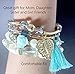 My Best Friend Forever Boho Chic Friendship Bracelet Stack- Handmade Blue and Gold Tassel Charm Bohemian Bracelet Jewelry- Women Multilayer Beads Bangle Tassels Bracelet Gift for Women