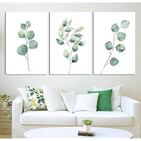 Tropical Watercolor Botanical Leaves - 3 Panel Canvas Art