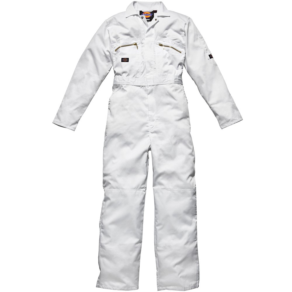 Dickies WD4839 Redhawk Overall with Zip Front, 44T, White