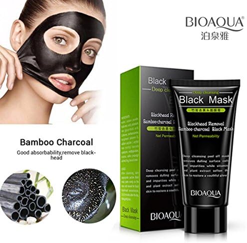 Blackhead Remover Black Mask, BIOAQUA Bamboo Charcoal Purifying Peel-off Mask Acne Treatments