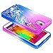 Galaxy Note 3 Case w/ [Tempered Glass Screen Protector], NageBee Glitter Liquid Quicksand Flowing Shiny Sparkle Bling Luxury Clear Cute Case for Samsung Galaxy Note 3 / Note III N9000 (Purple/Blue)