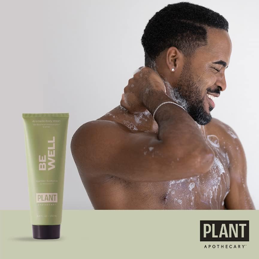 plant apothecary Be Well Sulfate Free Body Wash for Men and Women - Moisturizing Shower Gel with Essential Oils, and Vitamin E, Vitamin B5-8.4 fl oz
