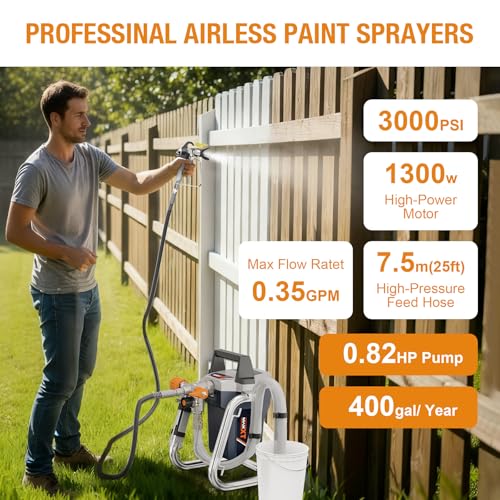 MAXXT 1300W Electric Airless Paint Sprayer Spray Gun for Fencing, Garden, Furniture, Walls and Doors, DIY