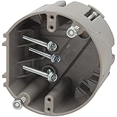 Southwire Electrical Box for Ceiling Fan, Light Fixture, 50lb Ceiling Fan and 75lb Light Fixture Support, Depth Adjustable, Gray, MSBFAN