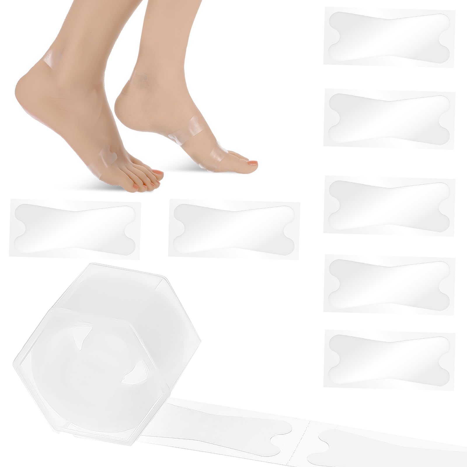 Photo 1 of 30 Pcs Blister Bandages for Feet, Transparent Prevention Tape Blister Pads Waterproof Blisters Cushion Bandages for Feet, Toes, Fingers, Heel Anti-Friction Pads