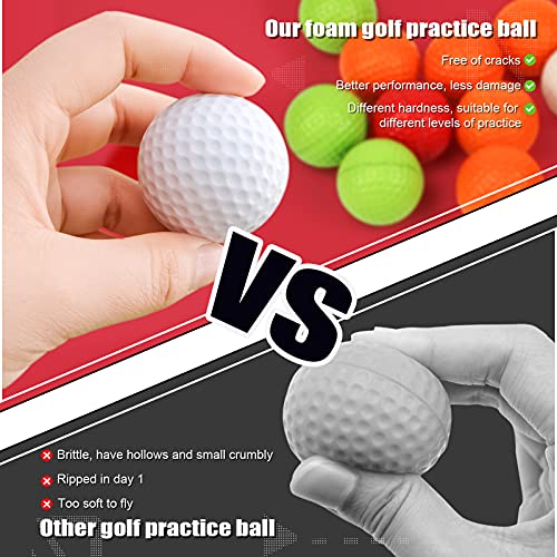 40 Pack Foam Golf Practice Balls - Realistic Feel and Limited Flight Training Balls for Indoor or Outdoor (5 Color, 8 Pack of Each Color)