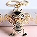 Bolbove Cool Bee with Big Eyes Keychain Crystal Keyring Rhinestones Purse Pendant Handbag Charm (Black)