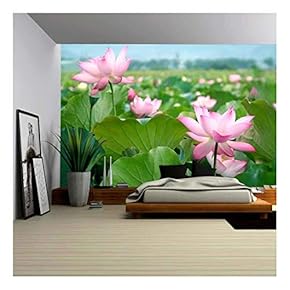 Wall26 - Lotus Flower Blossom Field - Canvas Art Wall Decor - 66" x 96" inches