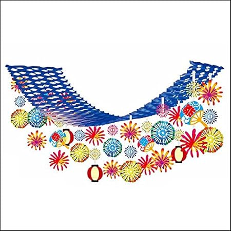 Amazon Co Jp 夏祭り装飾 お祭り花火ちょうちんプリーツハンガー L180cm 装飾 飾り ディスプレイ おもちゃ