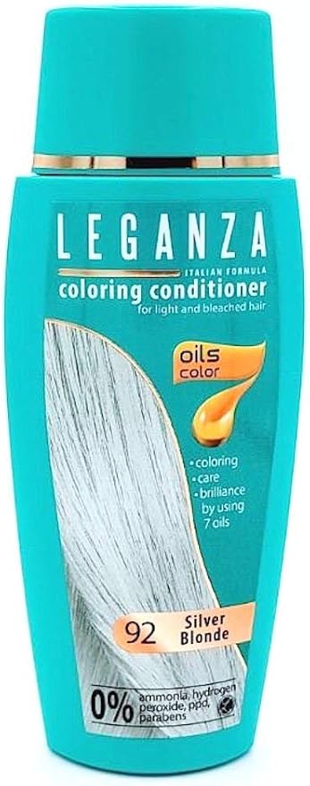 Leganza Coloring Conditioner Color 92 Silver Blonde With 7 Natural Oils Ammonia And Paraben Free Amazon Co Uk Beauty