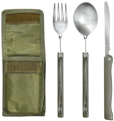 KUCHANG 3 Piece Folding Chow Kit W/pouch with nife, fork, spoon