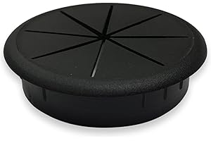 ELEGENT UPHOLSTERY 3 Inch Desk Cord Grommet, Round Black Flexible Rubber Hole Cover Flaps - 1 Pc