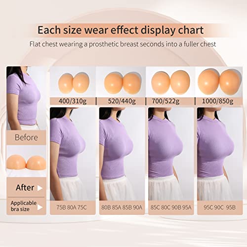Polreta Pair Concave Breast Forms Silicone Breast Prosthesis Bra Inserts Enhancer Pads | Pricepulse