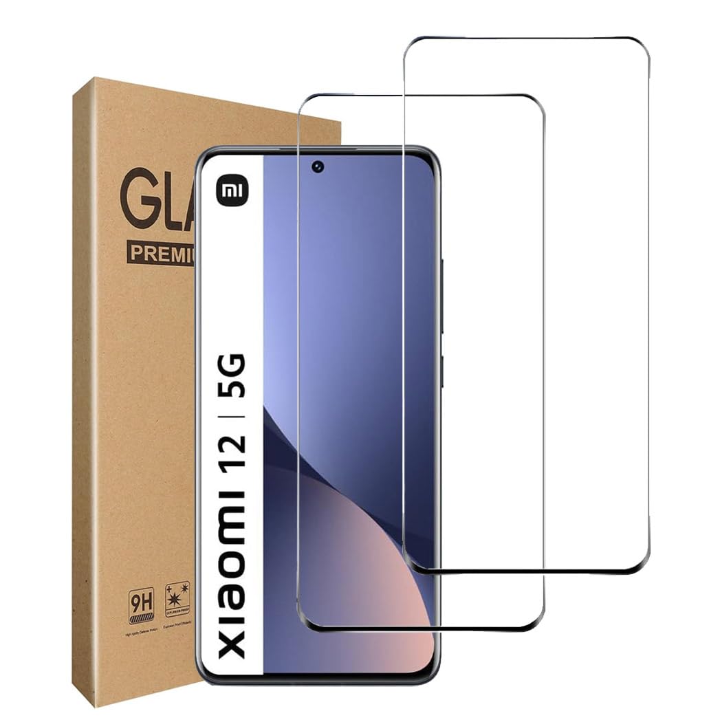 jonlineuk [2-Pack] Screen Protector For Xiaomi 12 Tempered Glass Film, Case Friendly, Anti-Scratch, Anti-Shatter For Xiaomi 12 / Xiaomi 12X