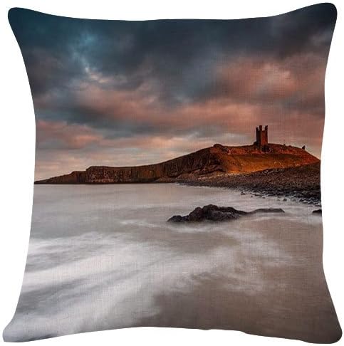 SHOBRILF 18x18 Inches Plush Cushion Covers Throw Pillowcases - England Craster Sea Coast - Super Soft Fashion Simple Decorative Pillowcases