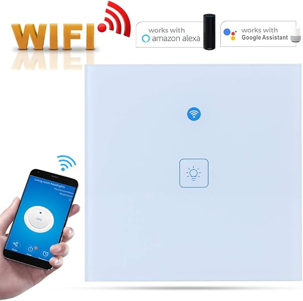 PUSOKEI Smart Home Switch EU 1 WayEU 2 WayEU 3 Way WiFi Touch Wall Panel   Smart Life Switch Aplicacin de telfono Control RemotoInteligente por Voz Compatible con Google HomeAlexaEU 1 Way