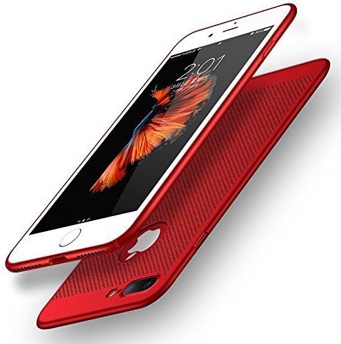 iPhone 7 Case, iKNOWTECH [Let Your iPhone Breathe] [Heat Radiation] for Premium Deluxe Stylish Slim Shockproof Protective Matt Case with Honeycomb Air Cushion Cover (iPhone 7, Red)