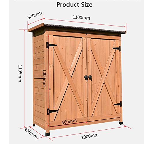 ZHOUAICHENG Outdoor Holz Gartenschrank Lagerung Schuppen Schrank Werkzeugschrank für wasserdichte Sonnencreme Innenhof… – Bild 4