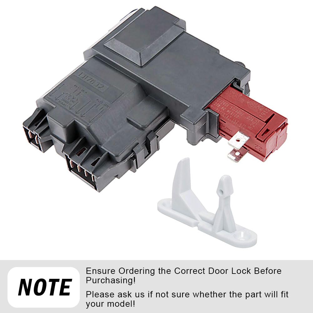 131763202 131763256 Washer Door Lock Switch with 1317633 131763310 Door Strike for Frigidaire Electrolux Kenmore Crosley GE Front Load Washer 1317632 131763200 131763255 131269400