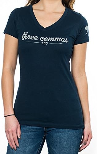 Three Commas Ladies Three Commas Cursive Tee XX-Large Navy