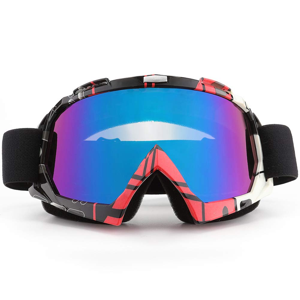 SPOSUNE Motorcycle Goggles, ATV Dirt Bike Off Road Racing MX Riding Goggle Anti-Scratch Dustproof Bendable UV400 Eyewear Padded Soft Thick Foam,Adjustable Strap Adults' Cycling Motocross