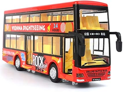 FunBlast Luxury Bus Toy  Die-Cast Metal Bus Toy for Kids with Light, Sound, Pull Back Toy for 3+ Years Boys,Girls,Children (Red)