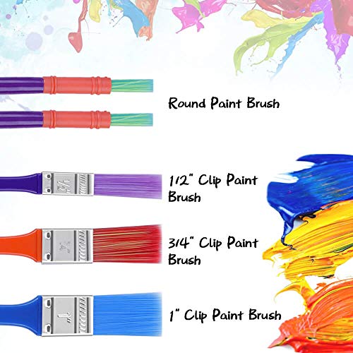 image for PAXCOO 32 Pcs All Purpose Paint Brush Value Pack, Nylon Hair Artist Ac