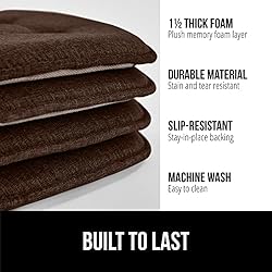 Gorilla Grip Tufted Memory Foam Chair Cushions, Set